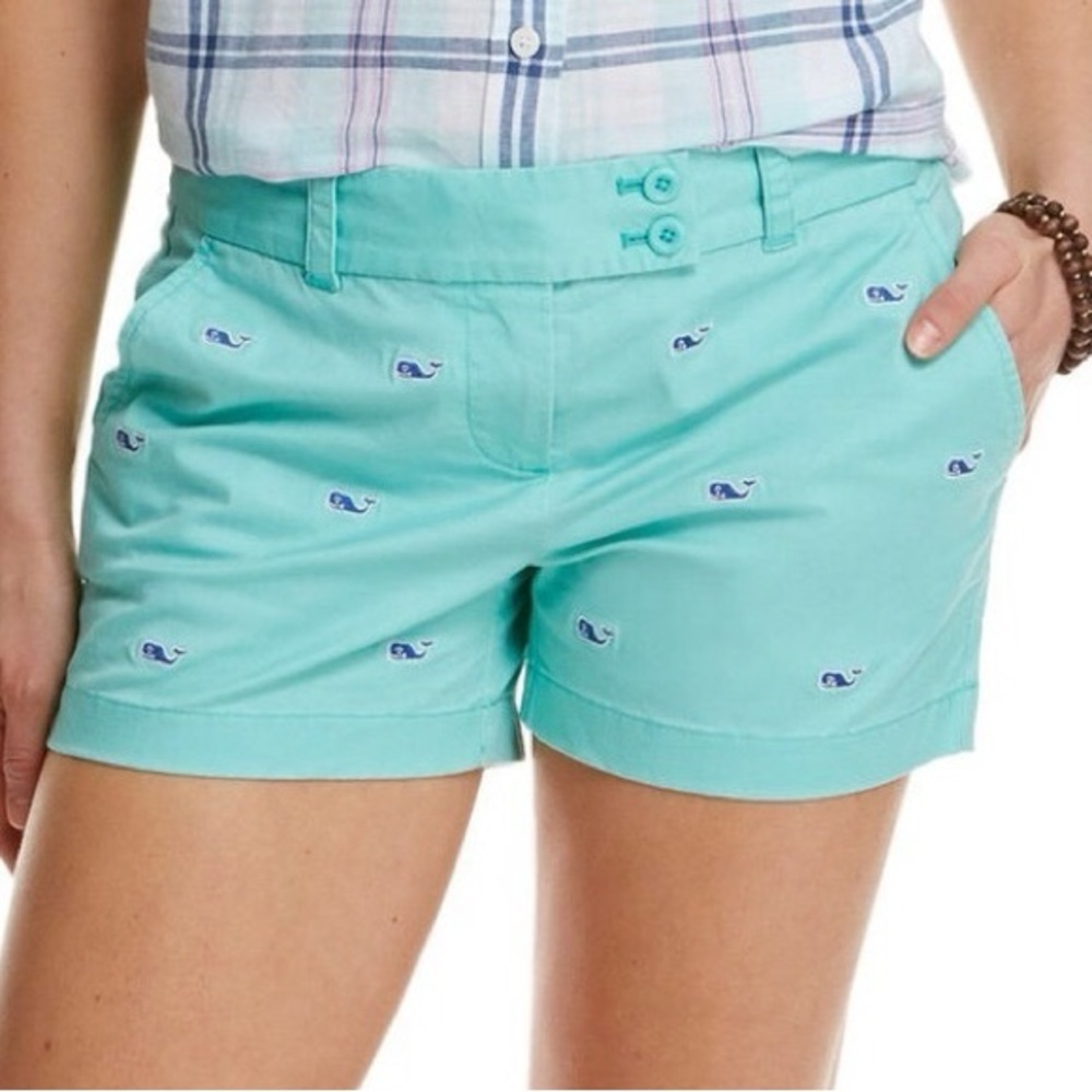 Vineyard Vines green teal embroidered shorts 4 for $20